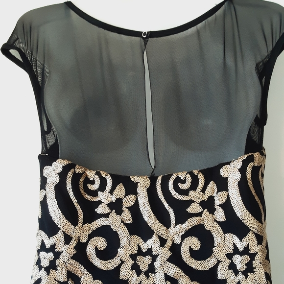 Weissman Elegant Long Black & Gold Sequin Dance Costume - Picture 4 of 11